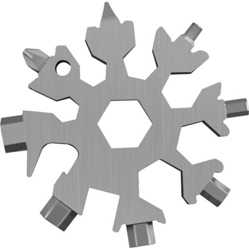 18-in-1 Snowflake Multi-tool Snow Tool Combination Compact And Portable Outdoor Products Snowflake Tool Screwdriver Hex Wrench
