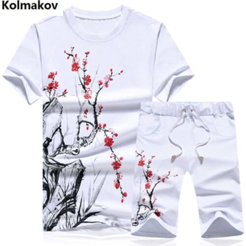 2020 new style mens Short sleeve round collar shirt men two piece printing shirts High quality cotton casual shirts big size