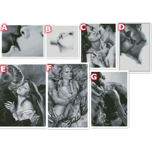Romantic Kiss Forever Love Lover Couple Embrace Embroidery Needlework 14CT Unprinted Art Cross Stitch Kits DIY Handmade Decor