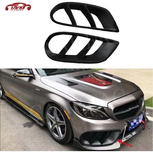 C Class Front Bumper Air Vent Outlet Cover Trim for Mercedes Benz W205 C43 AMG C180 C200 Sport 2015-2019 FogLamp Grill Frame FRP