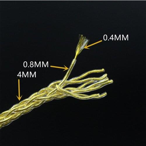 New Earphones 7N Gold Silver Mixed Plated Upgrade Headphone Cable DIY 8 Core for HiFi Audio Amplifier CD Player