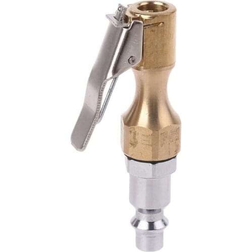 50LB Brand New Brass Air Chuck Open Flow Tire Chuck Heavy Duty Lock on Tire Inflator Chuck w/ Clip