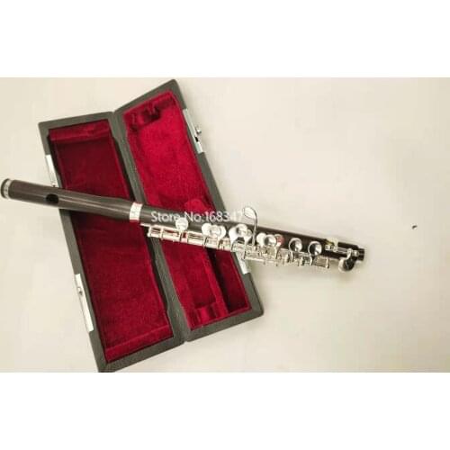 New Product PICCOLO 100% Ebony Wood C Key Sliver Plated Keys Professional Musical Instrument With Case Free Shipping