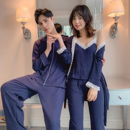 Autumn/Winter Lovely 100% Cotton Pajama Set For Ladies Three Pieces Men Can Wear Oversize Clothes Casual Home Clothing Пижам