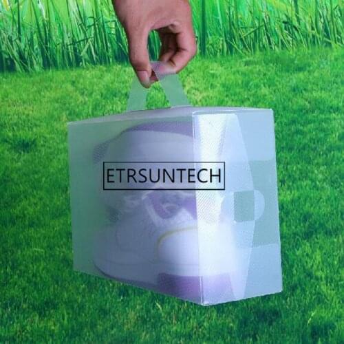 50pcs Plastic Shoe Box White Portable Shoes Case Holder With Handle Women Men Shoes Carrier Cases Gifts Boxes