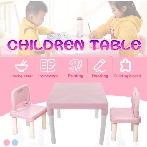Folding Table Chairs Set for Children Kids Gaming Learning Tables Chair Plastic Table Cute Toy Game Table Desk for Girs Boys