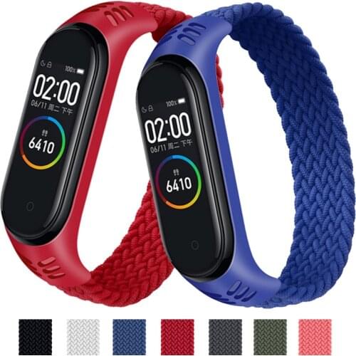 Bracelet for Mi band 5 Strap Nylon Braided Solo Loop pulseira bracelet Miband4 Miband5 Wristband for xiaomi Mi band 6 4 3 strap