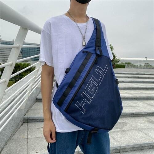South Korea Popular Chest Bag Retro College Style Multifunctional Couple Shoulder Bag Sports Pack Oxford Fabric Crossbody Bag