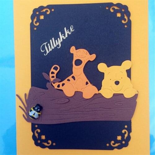 Tree and bear Metal Cutting Dies Stencils for DIY Scrapbooking/photo album Decorative Embossing DIY Paper Cards Craft Gift