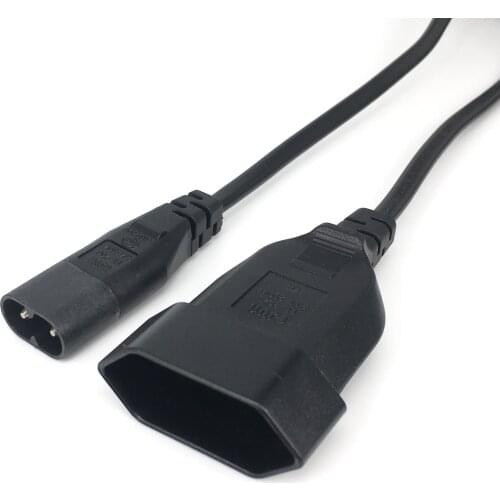 IEC320 C8 Male to Europe Schoko CEE7/16 Outlet Female socket Power Extension Cable For PDU UPS 35cm