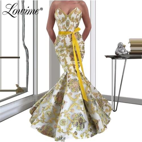 Mermaid Princess Evening Dresses Turkish Kaftans 2020 Couture Women Dubai Wedding Party Gowns Middle East Prom Dress Arabic