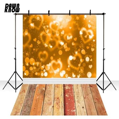 DAWNKNOW Shimmer Heart For Valentines Day Vinyl Photography Background Floor Backdrops Wedding Photo Studio Customize F380