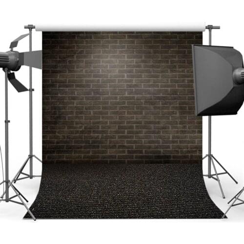 Mehofoto Vintage Brick Wall Background for Photography Black Wall Backdrop for Photographers Photo Shoot Custom L-528