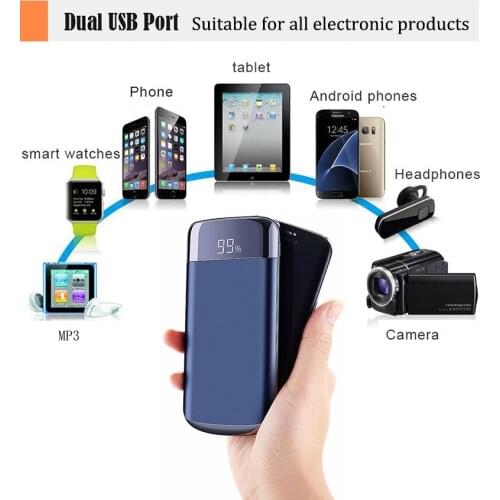 30000mah Power Bank External Battery Power Bank 2 USB LED Powerbank Portable Mobile phone Charger for Xiaomi MI iphone Samsung