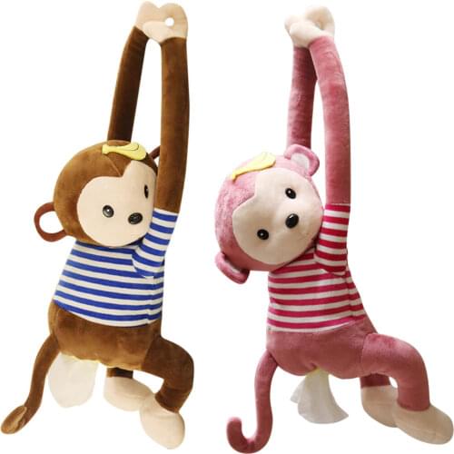Magical Monkey Butt Fetching Tissue Box Children Bedroom Stuffed Tissue Doll Figurine Toy Hanging Real Weird Monkey Ornament