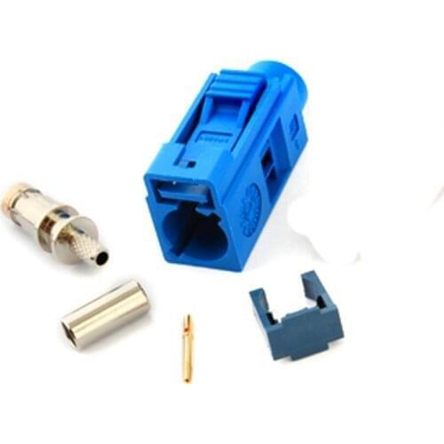 YiNiTone 5pcs Fakra C Blue/5005 Female Jack Connector Crimp for Cable RG316 for GPS Antenna telematics&navigation