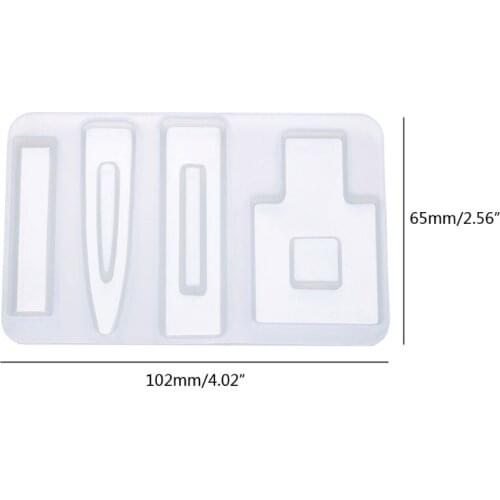 4 Shapes Hair Clips Jewelry Resin Mold Geometric Hair Clip Barrettes Mold Tools