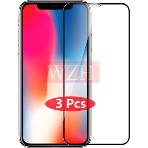 3Pcs 3D Full Cover Tempered Glass For iPhone 11 12 Pro Max 12 mini Screen Protector Protective Film for iPhone XR X XS Max Case