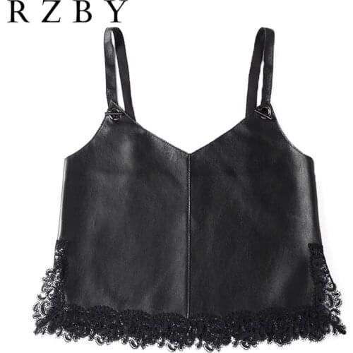 Women Lace Split Solid Natural Sheepskin Sleeveless Fashion Vest Genuine Leather Waistcoat Tops Ruffles Short Outwear RZBY333