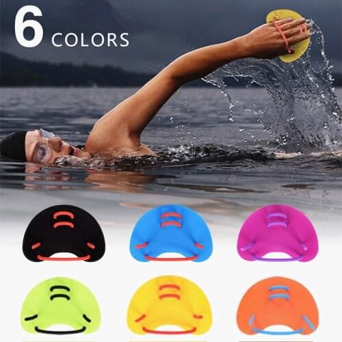 1 Pair Adjustable Swimming Paddle Diving Hand Webbed Gloves Water Sports Training Hand Fin
