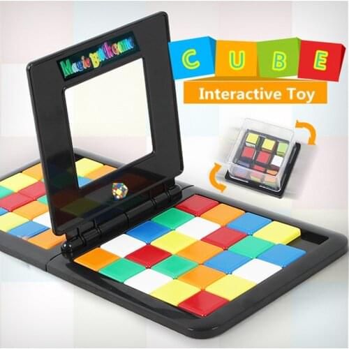 1Pcs Kids Color Battle Race Game Cube Funny Desktop Game Puzzle Parent-child Interaction Cube Educational Toys