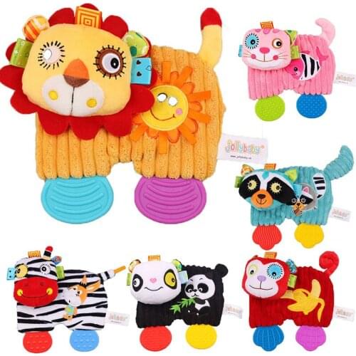 17cm Baby Molar Comfort Towels Infant Kids Cute Cartoon Animal Early Education Soft Teether Appease Towels Mobile Phone Straps