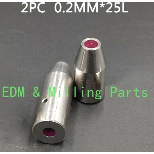 2PCS CNC EDM Drilling/Puncher Part Wire Cut Ruby Electrical Guide OD 0.2MM*25MM For Drilling Puncher Mill Part