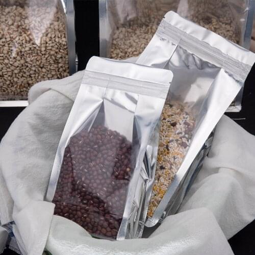 50pcs Aluminum foil octagonal sealing transparent ziplock zipper bag dried fruit melon seeds walnut packaging bags