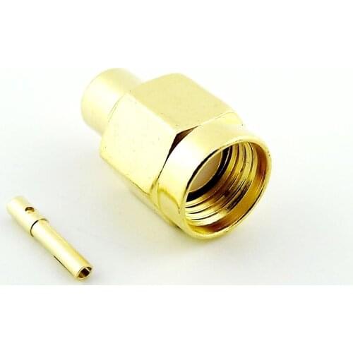 5x RP-SMA Male Female Right Angle Pin Solder for RG402 0.141" Semi-Rigid RF Cable Connector
