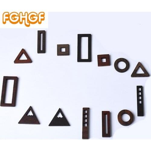 7 pcs Sandalwood UV Resin frame DIY Wooden Jewelry Open Bezel Supplies Cool Pendant Handcraft Tool