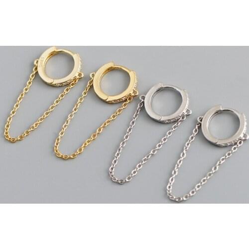 925 Sterling Silver Earring Fashion Chain Letter H Long Tassel Drop Earring Trend Temperament Personality Woman Girl Ear Jewelry