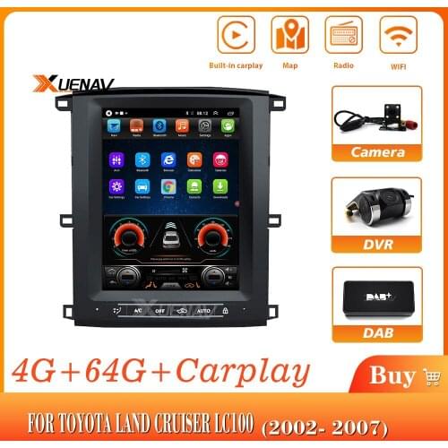 2din android car radio multimedia player ForTOYOTA LAND CRUISER LC100 2002-2007 car stereo auto radio head unit tesla style