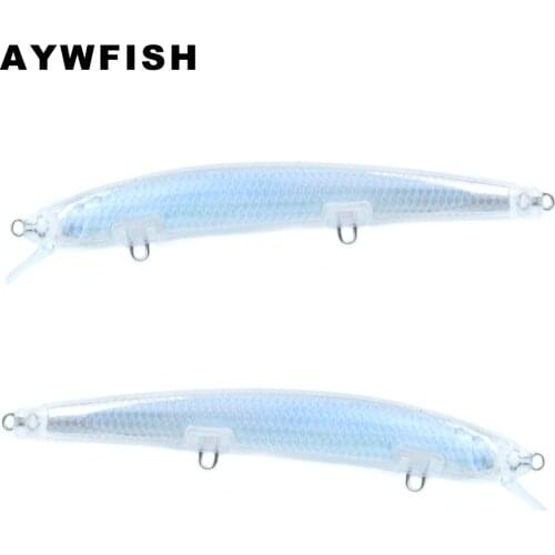 AYWFISH 20PCS A Lot Unpainted Minnow Wholesale Price 135mm 13g Holograhpic Inside Floating Jerkbait Hard Bait Blank Fishing Lure