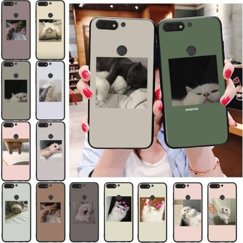 Cute Cat Aesthetic Phone Case For Huawei Honor 7C 7A 8X 9X 8A 10i 20lite 10 10lite 20S 20 8C 7X 8S 7S 9A 10X lite