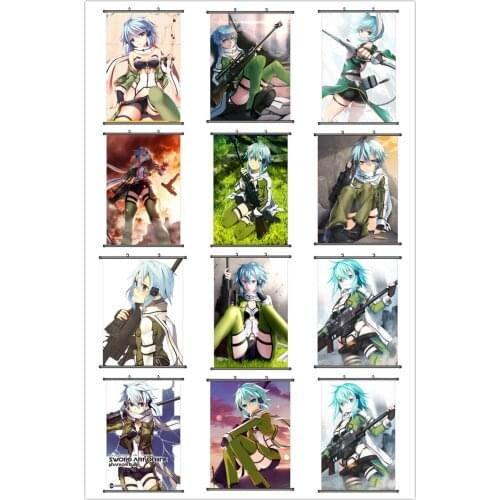 Coscase Japanese Anime Sword Art Online II SAO Asada Shino Decorative Pictures Home Decor Wall Scroll Poster