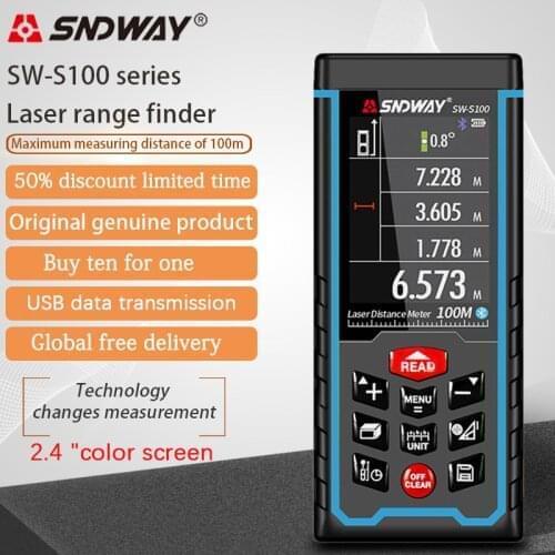 Sndway laser rangefinder distance meter 40m 50m 70m 100m 120m electronic roulette digital trena laser tape measure range finder