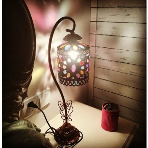 British coffee retro decoration lamp Nordic industrial dining-room lamp, wrought iron do old bar bedside table lamp