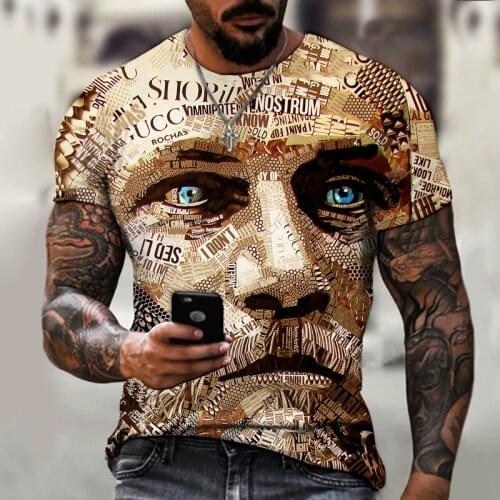 US Size 2021 New 3D Print Summer Casual Tops Vintage Warrior Oversize Men T-shirt Short Sleeve O-Neck Fashion Streetwear Shirt