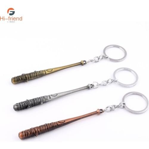 The Walking Dead Metal Negan Lucille Mini Baseball Bat Ball Pendant Keychain Accessories Women Men Jewelry