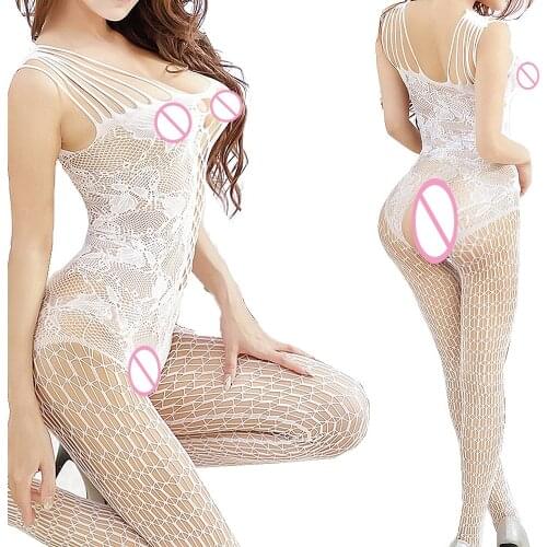 Jumpsuit Erotic clubwear White Suspenders Sexy Lingerie Babydoll Teddy Bodysuit Catsuit Women Bodystocking Underwear Sleepwear