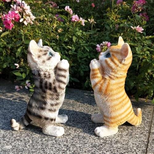 Creative Simulation Cat Resin Decoration Cute Kitten Living Room Room Bedroom Garden Decoration Art Cartoon Animal Birthday Gift