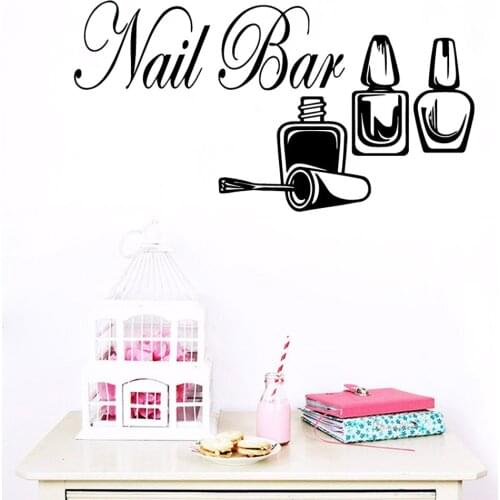 Creative Nail Salon Wall Stickers Decorative Sticker For Bar Decor Bedroom Bar Decoration stickers