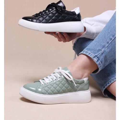 Womens Sports Shoes Water Green Laced Quilted Detailed Sports Shoes 2021 Summer Season