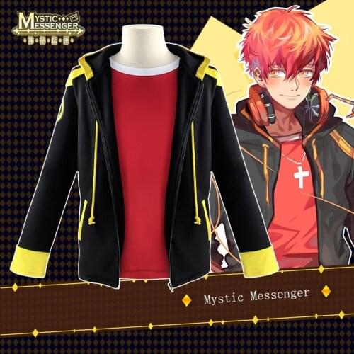 Game Mystic Messenger Jacket Hooded Coat 707 Luciel Cosplay Costume Hoddies Coat