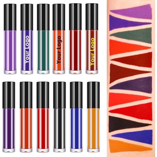 50pcs/lot Pigment Liquid Lipstick Private Label Vendors Wholesale Matte Lipstick Waterproof Lip Makeup Cosmetics No Logo