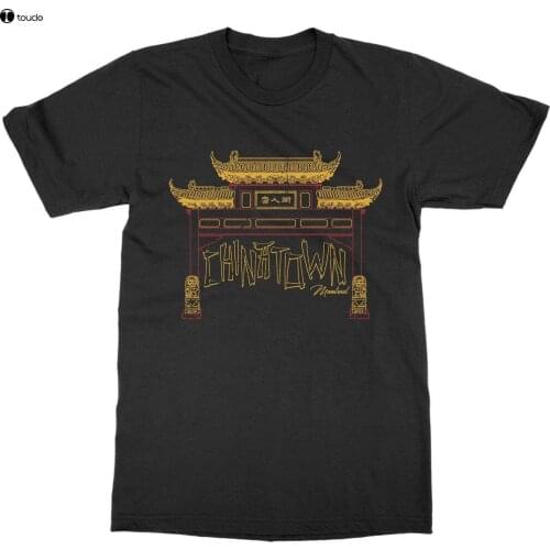 Brand 100% Cotton Clothing Men T-Shirt Tops Chinatown Montreal T-Shirt Quebec Canada City French Hood Mtl Canadiens Province Tee