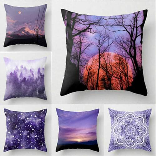 Polyester Pillowcase Purple pillow case sofa waist throw cushion cover Home Decor 18