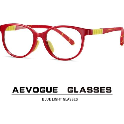 AEVOGUE Anti Blue Light Glasses Kids Accessories For Girl Fashion Glasses For Boy Silicone Detachable Temples AE1075