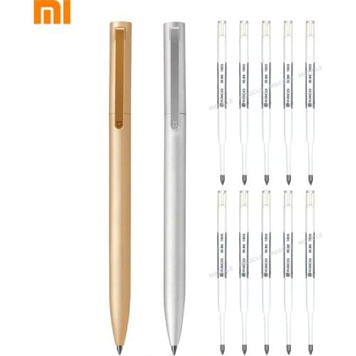Original Xiaomi Metal Sign Pens Mi pen Ballpoint pen PREMEC Smooth Switzerland Refill 0.5mm Japan Black Blue Ink Signing Pens