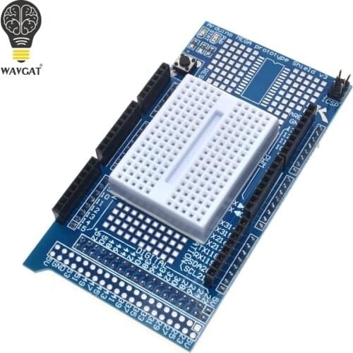 WAVGAT MEGA 2560 R3 Proto Prototype Shield V3.0 Expansion Development Board + Mini PCB Breadboard 170 Tie Points for arduino DIY